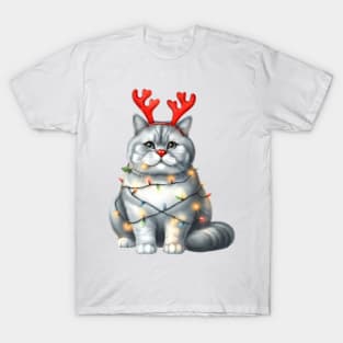 Christmas Red Nose Chartreux Cat T-Shirt